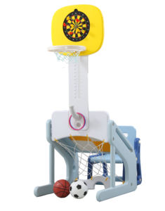 Support <span class=keywords><strong>de</strong></span> <span class=keywords><strong>basket</strong></span>-ball mobile en plastique multifonction 7 en 1 avec blocs et planche à <span class=keywords><strong>dessin</strong></span> pour enfants en vente - Product Image 2