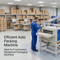 Machine d'emballage industrielle électrique automatique pour sacs plastiques avec fonctions numériques pour textiles, e-commerce et entrepôt