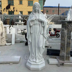 Trang trí nhà thờ handcarved Tôn Giáo cuộc sống Kích thước Trinh Nữ Mama Mary bé Jesus Tượng Đá Cẩm Thạch Mẹ Mary tượng trong kho - Product Image 6