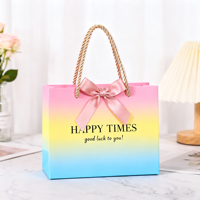 Individuelle Logo-Karton-Macaron-Geschenktaschen mit Schleifenband, lasergeschnittene farbige Handtaschen, Kosmetikverpackungen, Bastelartikel, Supermarkt