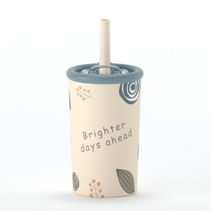 <span class=keywords><strong>2026</strong></span> Novo Copo Térmico Portátil Simples com Padrão de Folhas e Design Reto para Bebidas Quentes e Chá com Leite - Product Image 2