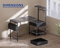 Bureau compact blanc pour le travail, l'étude et l'écriture à domicile, avec rangement latéral, étagère pour imprimante et tiroirs, idéal pour le gaming et l'ordinateur.