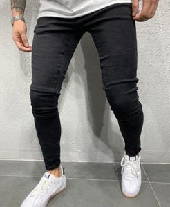 بيع بالجملة جديد للرجال دينم بلون سادة بنطلون جينز للأماكن الخارجية بسحاب بنطلون طويل للرجال جينز غير رسمي - Product Image 6