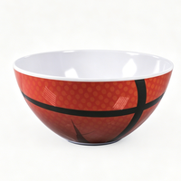 Bol à Popcorn Incassable en Mélamine de 8,5 Pouces, Bol à Collation Thème Basket en Mélamine pour Jour de Match