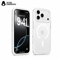Étui magnétique transparent ATB pour iPhone 18 Pro Max, coque de téléphone transparente anti-jaunissement, fine, antichoc, protection arrière