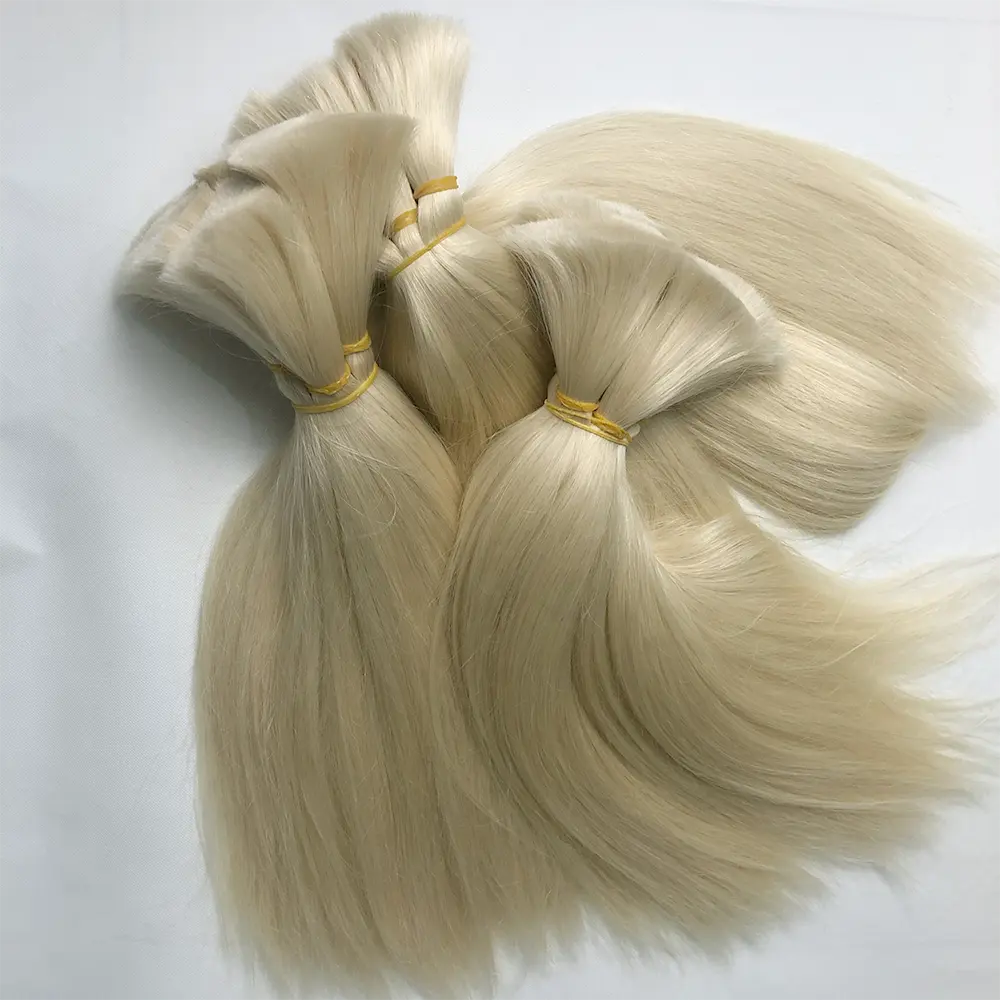 Wholesale Human Hair Bundles Hair Extensions Blonde Color Human Hair Bulk Factory Price for Sale