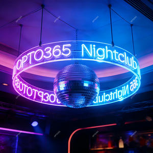 Hiçbir adedi 12V yuvarlak Neon kolye avize akrilik duvar Bar tavanda asılı  için kulüp dekoru daire Neon burcu - Product Image 1