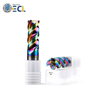 Fresa de carburo de tungsteno Easy Cool de 2 filos con recubrimiento AlTiN, ángulo de hélice de 15°, 45HRC, para fresado CNC, OEM ODM para mecanizado - Product Image 2