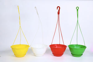 Pot de fleurs suspendu en PP coloré, classique, minimaliste, durable, avec crochet et fonction d'auto-arrosage pour balcon, jardin, petite taille - Product Image 2