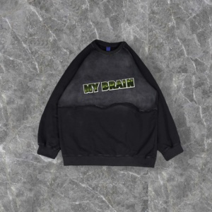 Sudaderas con Estampado Personalizadas OEM, Estilo Urbano, Algodón Grueso, Vintage, Desgastadas, Cuello Redondo, Talla Grande - Product Image 2