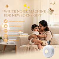 Machine à Sons pour Bébé : Bruit Blanc, Battements de Cœur, Musique Apaisante, Veilleuse Portable Type-C, Haut-parleur Certifié ROHS