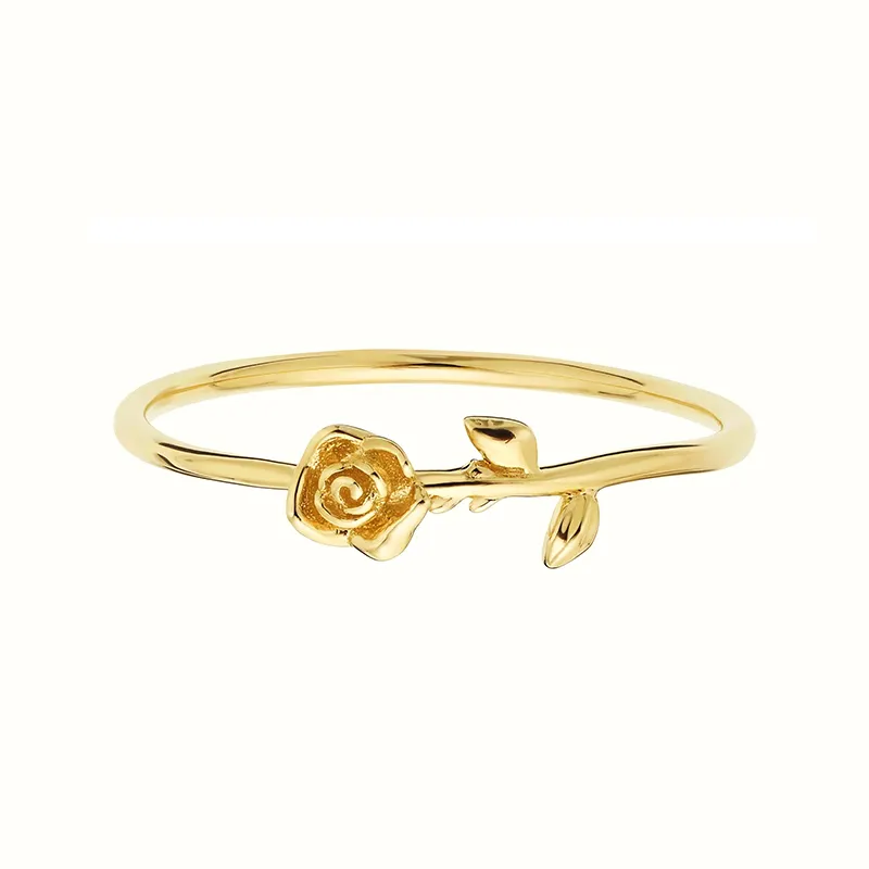 GR56 Rinntin Fabriek Groothandel Gouden Sieraden Ontwerp 10K 14K 18K Solid Geel Goud Rose Bloem Ring Voor vrouwen