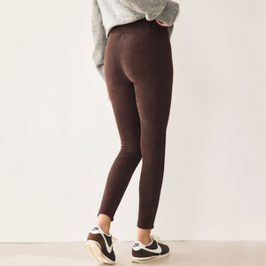 Pantaloni Skinny da <span class=keywords><strong>Donna</strong></span> in <span class=keywords><strong>Velluto</strong></span> <span class=keywords><strong>a</strong></span> <span class=keywords><strong>Coste</strong></span> Elasticizzati con Vita Media, Lunghezza alla Caviglia, Pieghe Frontali, Casual, Autunnali, Taglia XL, Logo Personalizzabile - Product Image 2