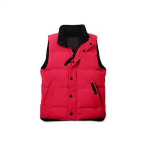 Mannen Warm Solid Solor Fashion Casual Custom Aangepaste Logo Rits-up Ganzendons Vest