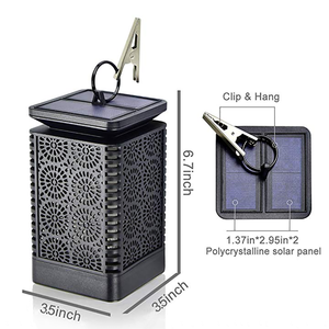 Lanterne solaire led imperméable en forme de flamme, lampe suspendue, avec flamme vacillante, pour le matin à l'aurore, allumage/extinction automatique, collection - Product Image 2