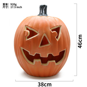 Décor de scène d'Halloween Jack-o'-lantern avec une variété d'expressions, décorations de citrouilles originales, citrouilles creuses de grande taille - Product Image 2