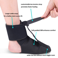 Fasciite plantaire chaussette de nuit, attelle de botte souple et extensible pour dormir, tendinite d'achille, Support de pied, attelle et soulagement de la douleur au talon