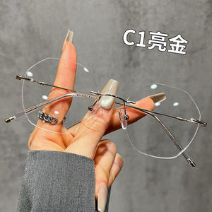 Gafas Ópticas Metálicas Sin Montura 31292 para Mujer, Protección Contra Luz Azul, Lentes Transparentes, Montura Mediana, Origen Taizhou - Product Image 5