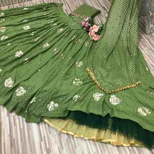 Dernière Collection Exclusive de styliste de Faux Georgette broderie travail Lehenga Choli avec dupata fabricant de Surat inde - Product Image 5