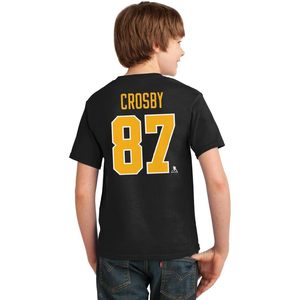 Pittsburgh Penguins Sidney Crosby 87 Camiseta juvenil con cuello redondo para niños, ropa de hockey sobre hielo - Product Image 3