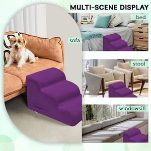 Escaleras para Perros Mesa Lemon, Rampa de 4 Escalones para Camas Altas y Sofás, Antideslizantes, con Funda Extraíble y Fácil de Limpiar - Product Image 4