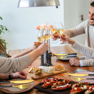 Lot de 24 couverts en acier inoxydable – Couteaux, fourchettes, cuillères – Service de table pour 6 personnes – Ustensiles de cuisine et vaisselle - Product Image 3