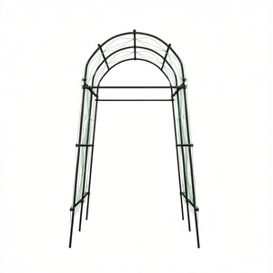 Arche de jardin en métal noir thermolaqué de 7,5 pieds, élégante, pour clôture extérieure et support de portail - Product Image 1