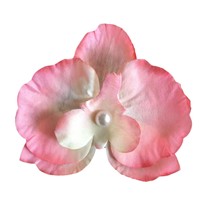 Fleurs artificielles en soie, têtes d'orchidées Phalaenopsis sérigraphiées, pinces à cheveux DIY, décorations pour gâteaux et tables de desserts