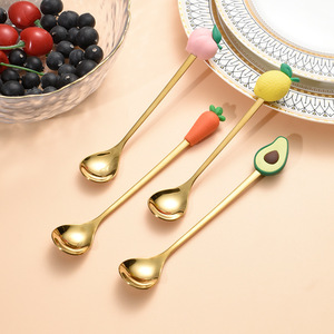 Cross-border 304 stainless steel high-value cartoon gift set, creative and cute coffee <b>stirrer</b>, dessert spoon, fruit fork - Product Image 2