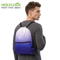 Sac de sport multifonctionnel en polyester réutilisable Holyluck pour femme avec cordon de serrage et poches – Idéal pour la promotion en salle de sport
