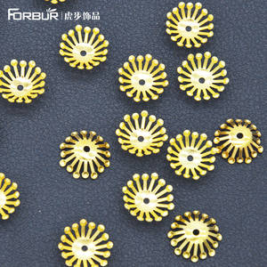 Materiales de bricolaje de joyería de estilo antiguo Hubu: estambres de flores de hierro de 12mm, centros de hojas múltiples, horquillas, cuentas, soportes A - Product Image 2