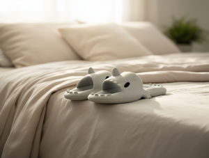 รองเท้าแตะพิมพ์ลายสัตว์สีเทาอ่อนสำหรับ H008รองเท้าสำหรับผู้หญิงขนาด36 37 38 39ปิดนิ้วทำจากผ้ากำมะหยี่ EVA สำหรับใส่ได้ทุกฤดู - Product Image 2