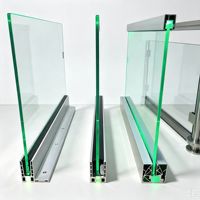HDSAFE Fixation latérale pour garde-corps de balcon en verre sans cadre en alliage d'aluminium, avec base de fixation pour balustrade
