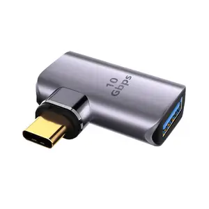 Adaptador magnético USB3.0 fêmea para tipo C, liga de alumínio, adaptador OTG, transferência de dados 10 Gbps com carregamento, conversor magnético USB C