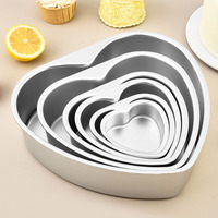 Moule à gâteau en aluminium en forme de coeur de 3/4/5/6/8/10 pouces Mini moule à gâteau en forme de coeur pour la cuisine anniversaire mariage