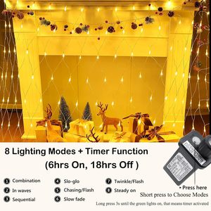 Lumière <span class=keywords><strong>de</strong></span> <span class=keywords><strong>filet</strong></span> <span class=keywords><strong>de</strong></span> pêche 24V, 8 modes, étanche, à brancher, pour la décoration <span class=keywords><strong>de</strong></span> jardin, d'arbres et <span class=keywords><strong>de</strong></span> buissons - Product Image 6