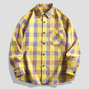 Nueva camisa de manga larga japonesa a cuadros informal con diseño a cuadros para hombre, logotipo personalizado, transpirable, popular, nueva moda, amigable con la piel - Product Image 3