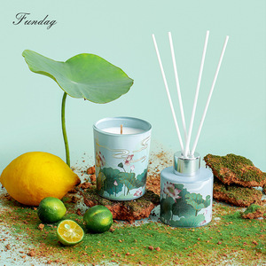 Four Seasons Aromatherapy Gift Set Scented Candle Reed Diffuser Cylinder Handcrafted Long Lasting Aroma Personal Gift - Product Image 1