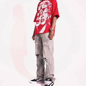 T-shirt vintage oversize 100% coton pour homme, logo personnalisé, style boxy, shorts, impression numérique délavée pour un look décontracté estival - Product Image 4