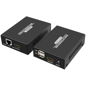 ตัวขยายสัญญาณ <span class=keywords><strong>HDMI</strong></span> KVM 1080p ระยะ 60 <span class=keywords><strong>เมตร</strong></span> (196 ฟุต)  ผ่านสาย CAT5E/6 รองรับ 3D  ตัวส่งและตัวรับสัญญาณ <span class=keywords><strong>HDMI</strong></span> 60 <span class=keywords><strong>เมตร</strong></span> - Product Image 1