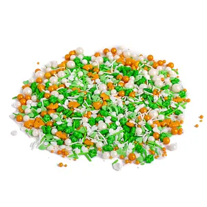 Bulk Halal Halloween Charms For White Edible Gold Ball Fruity Mix Sugar Pearl For Baking Cakes Sprinkles