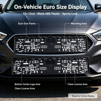 BOLONG Vente en gros Cadre de plaque d'immatriculation Euro ABS populaire pour voiture, en plastique durable, avec logo personnalisé, haute résistance