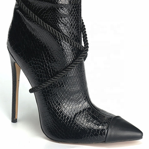Fashion Trend Print Strap With Big Size 43 Women Over Knee High <b>Boots</b> Thin Heel Lady Pointed Toe Thigh High Long Booties - Product Image 5