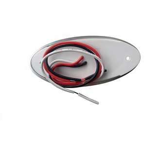 Feu de gabarit LED ovale chromé 12V 24V, 6 SMD, ambre, pour camion et remorque - Product Image 4