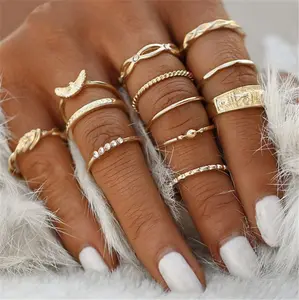 Affari di Uso Generale 12 Pz/set Squilla I Monili Dei Monili di Modo Knuckle Rings Set per Le Donne Gioielli