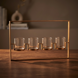 Portavelas de madera recuperada para velas de té - Artesanía india para el hogar - Product Image 1