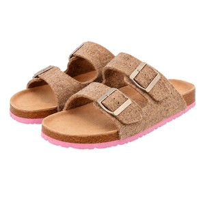 Sandales confortables en feutre mélangé de laine pour femmes, idéales pour l'intérieur de chalet, pantoufles à bout ouvert avec semelle EVA, commande en gros pour les escapades automnales en montagne - Product Image 1