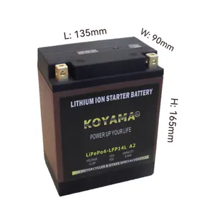 Wholesale High Quality Power Sports Lithium Ion Batteries LFP14L-A2 Motorcycle Battery 12v8ah LiFePO4 Starting Auto Battery