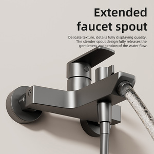 Aluminum Gun Gray Concealed Wall <b>Shower</b> Set Linear Rain Head Corrosion Prevention <b>Portable</b> Bath Hardware - Product Image 1