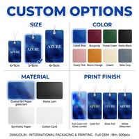 Étiquette de vêtement personnalisée imprimée en UV couleur, dégradé bleu roi aquarelle, logo argenté pour marque de boutique de mode, vente en gros